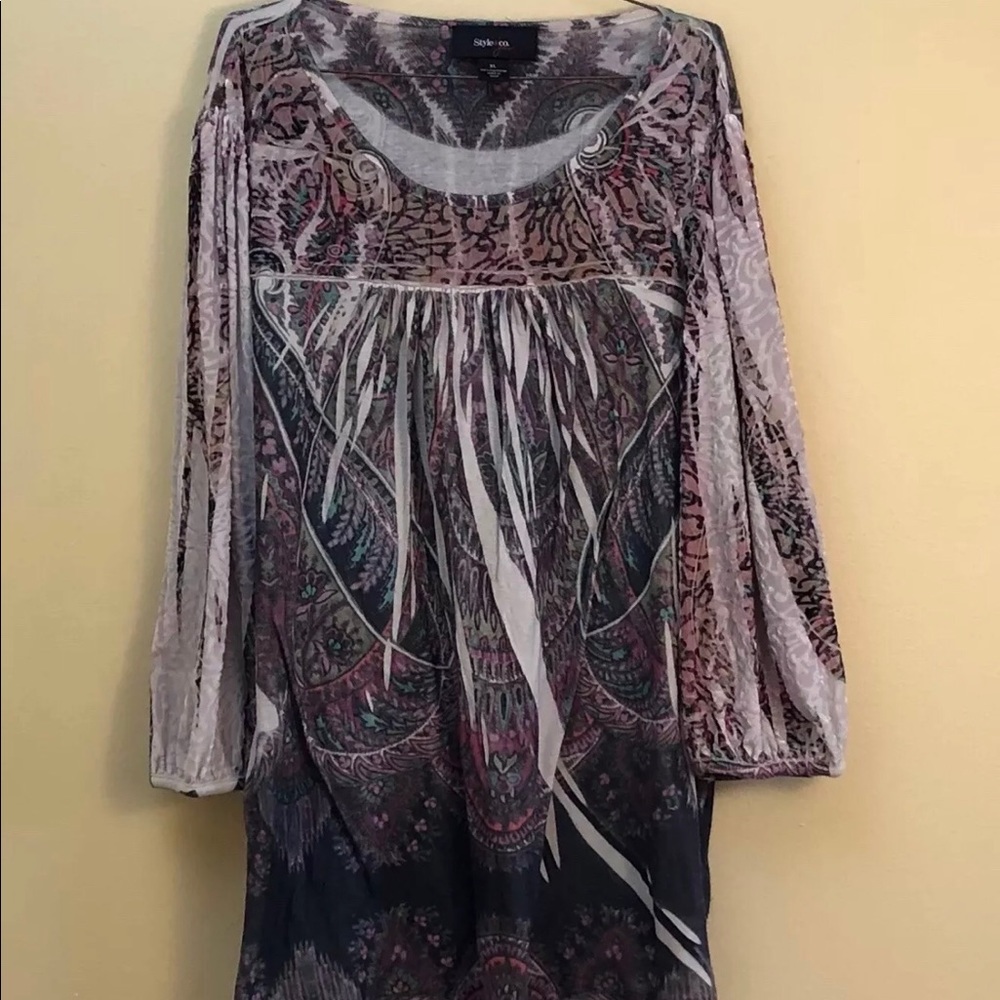 Style & Co. Womens Size XL Paisley Blouse